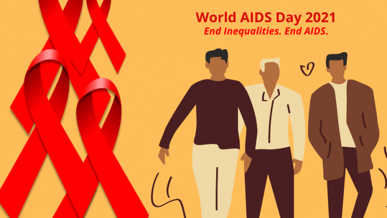 World AIDS Day 2021, December 1. Men being part of the solution to end AIDS and gender inequalities